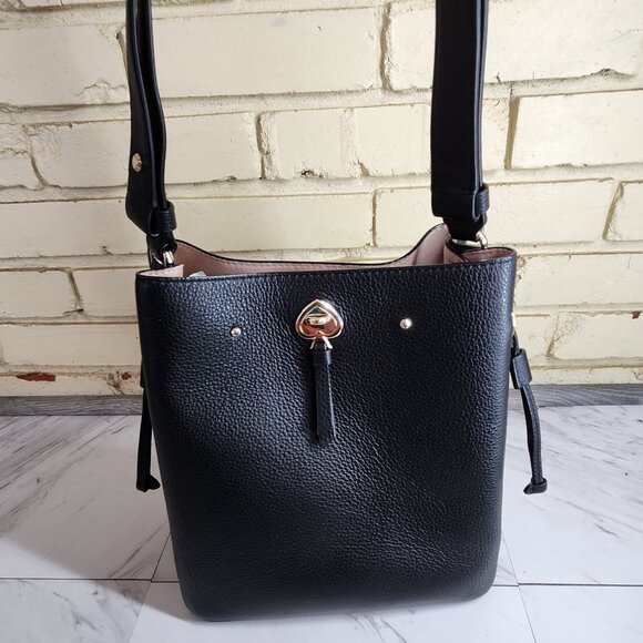 FLAWLESS Kate Spade Black Leather Marti Shoulder Bag Bucket Tote Purse